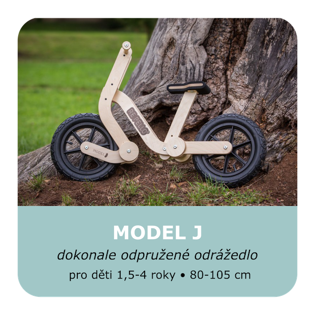 Model J-dokonale odpružené odrážedlo 